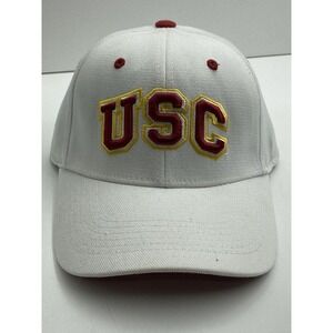 VTG USC Trojans NCAA Fitted Hat SM/M White Logo Top Of The World College Cap